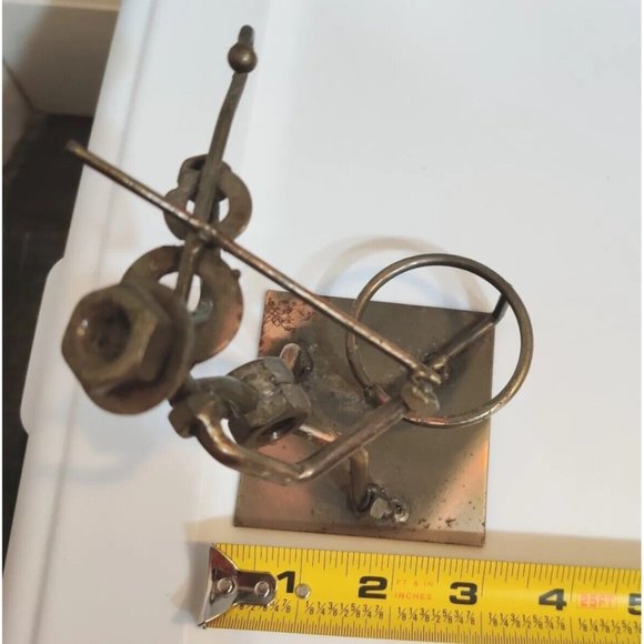 Violin Player Metal Nuts and Bolts Musician Figurine Candle Holder? 4x3.5x5" - Picture 11 of 12